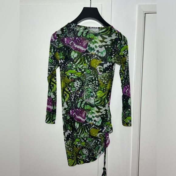 Leslie Amon Paris Mini mesh dress - Green butterfly - Picture 3 of 5